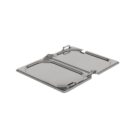 Edelstahl-Gastronomiebehälter mit Deckel.