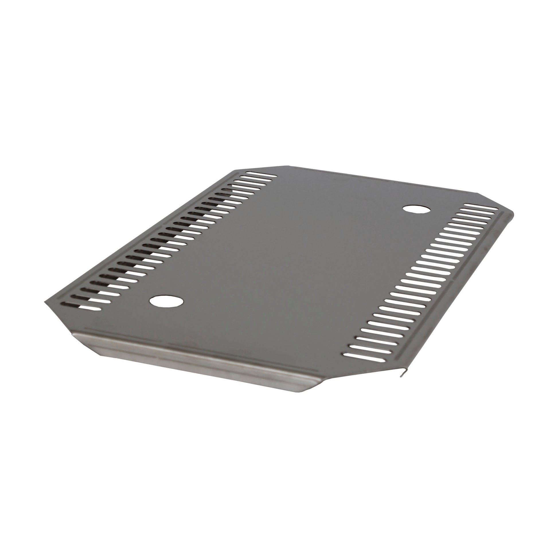 Metalltablett mit Lüftungsschlitzen.