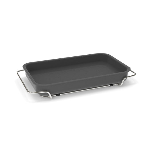 Schwarze Gastro-Schale mit Griffen.
