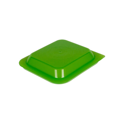 Grüner Kunststoffdeckel für Behälter.