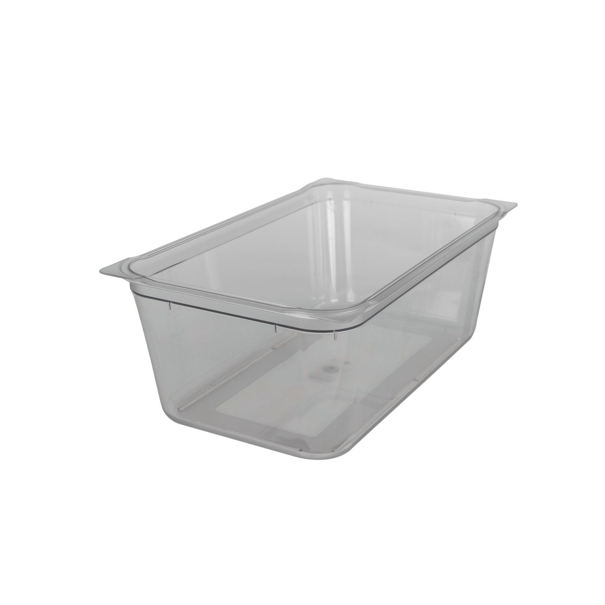 Transparente GN-Behälter mit Deckel.