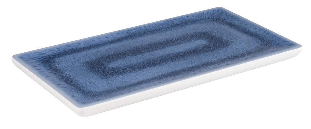 Blaue rechteckige Servierplatte