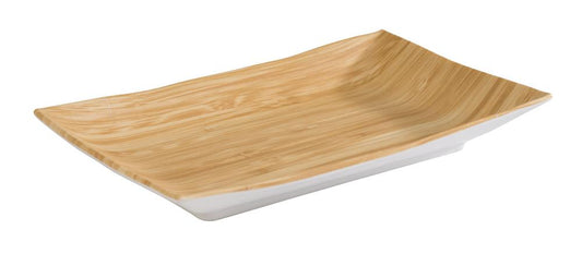 Rechteckige Holzoptik Servierplatte.