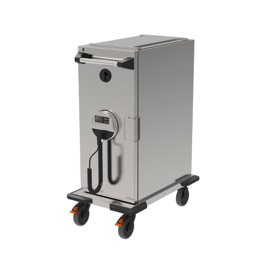 Mobiler Edelstahl-Gastronomie-Wärmeschrank.