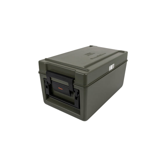 Grüne Thermobox mit Griff.