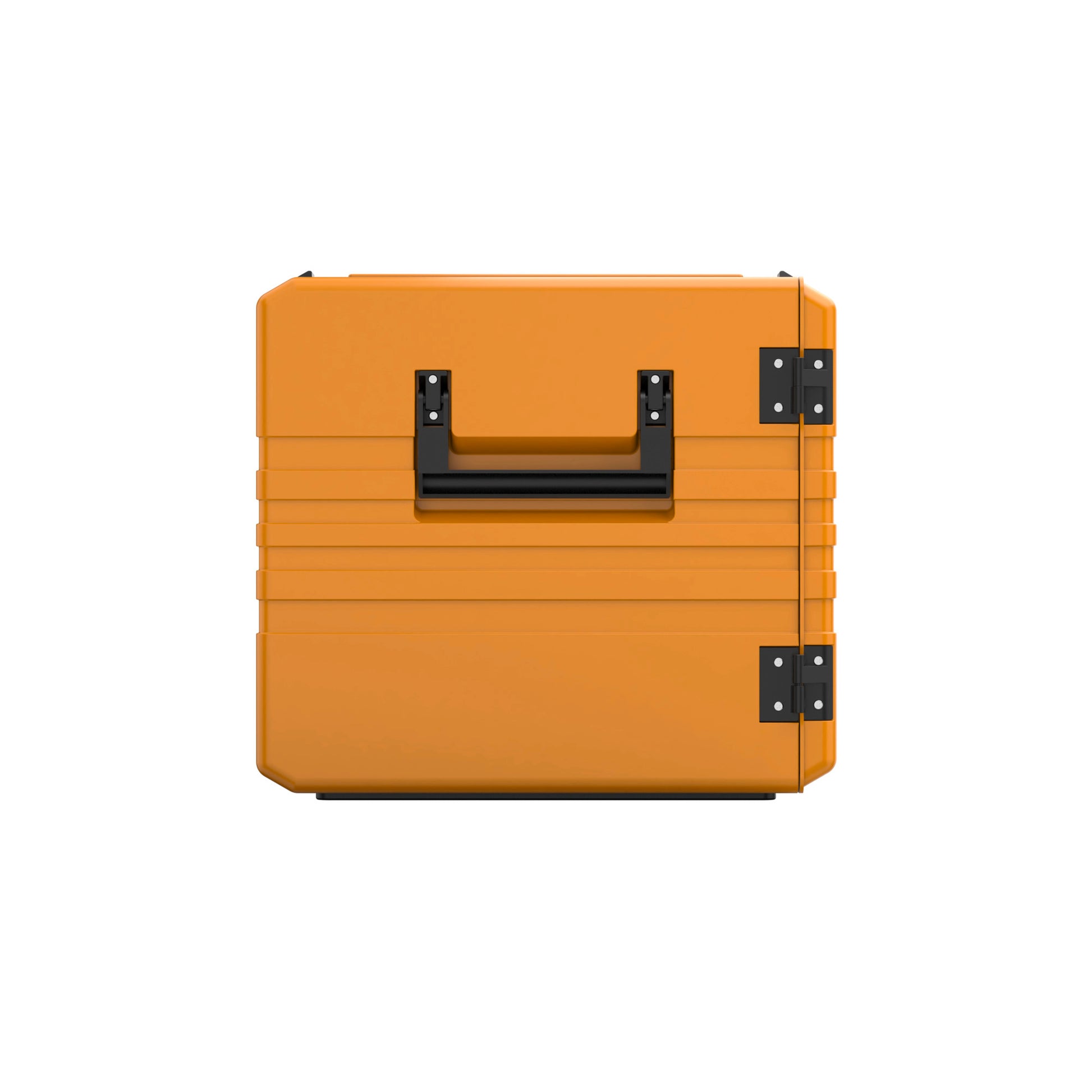 Orange Thermobox mit Griffen.