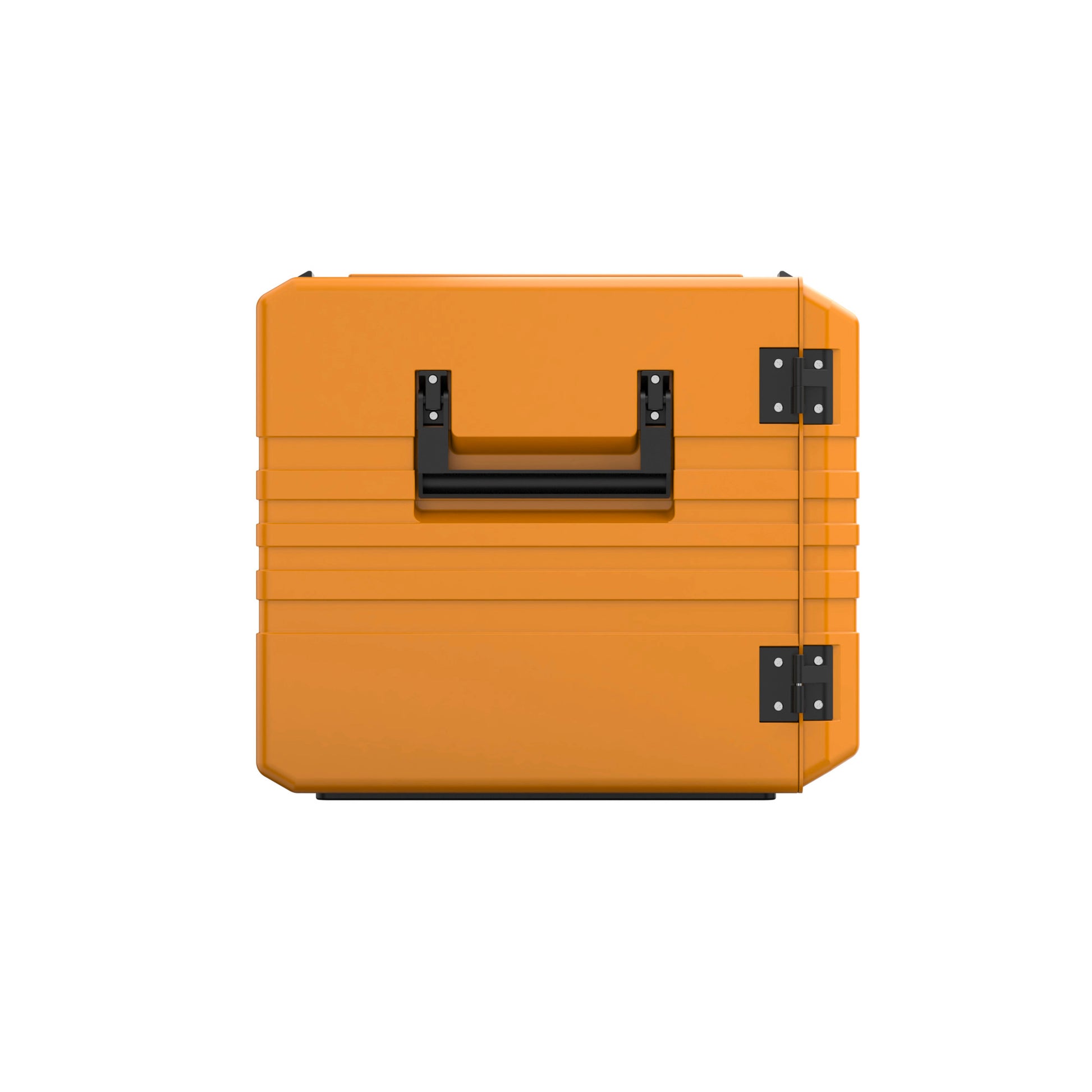 Orange Thermobox mit Griffen.