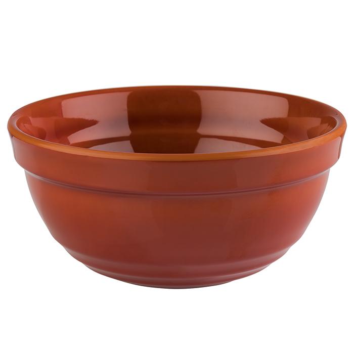 Braune Schüssel aus Keramik.