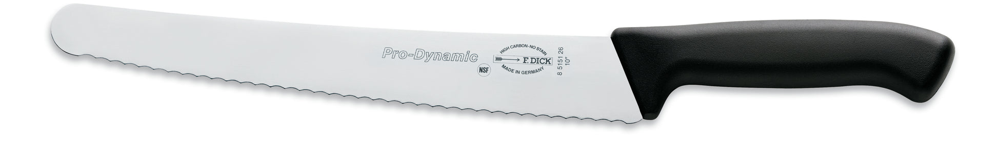 Gezacktes Messer mit schwarzem Griff.