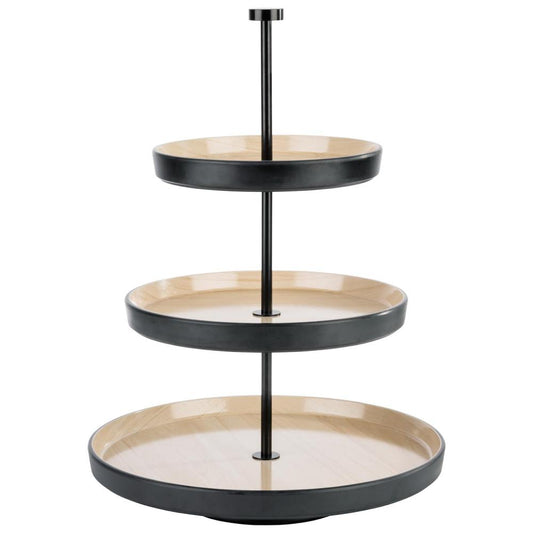 Dreistöckige Etagere aus Holz.