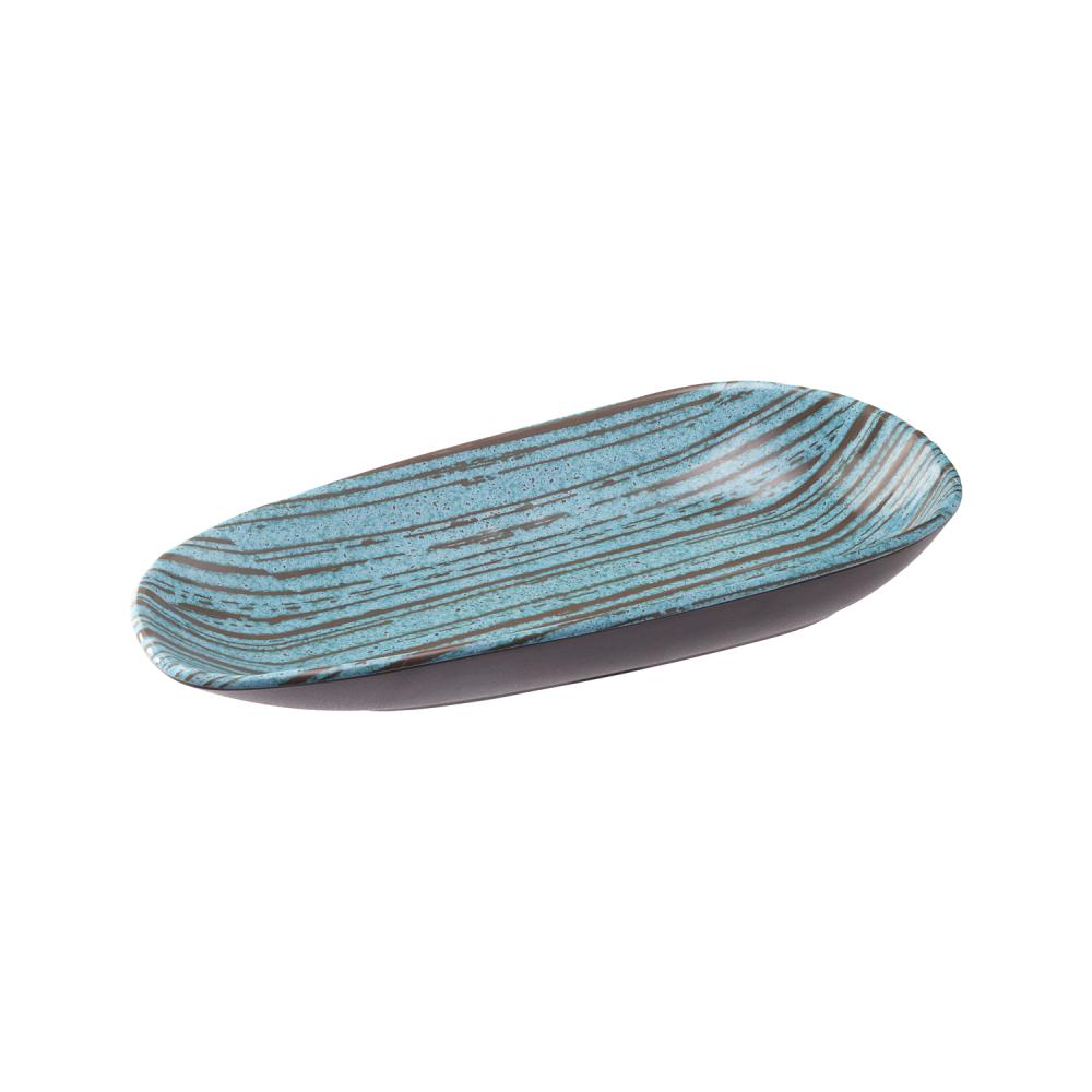 Blaue dekorative Servierplatte