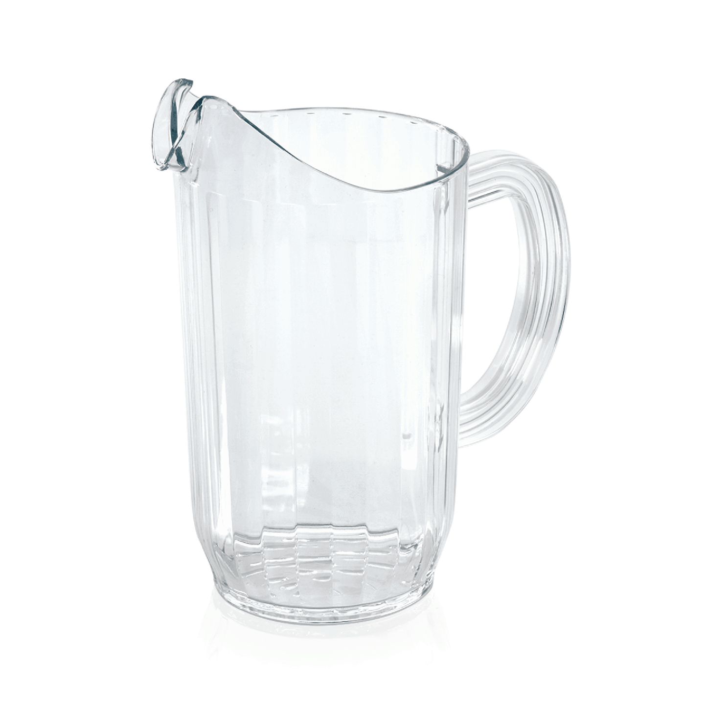 Transparenter Krug mit Henkel.