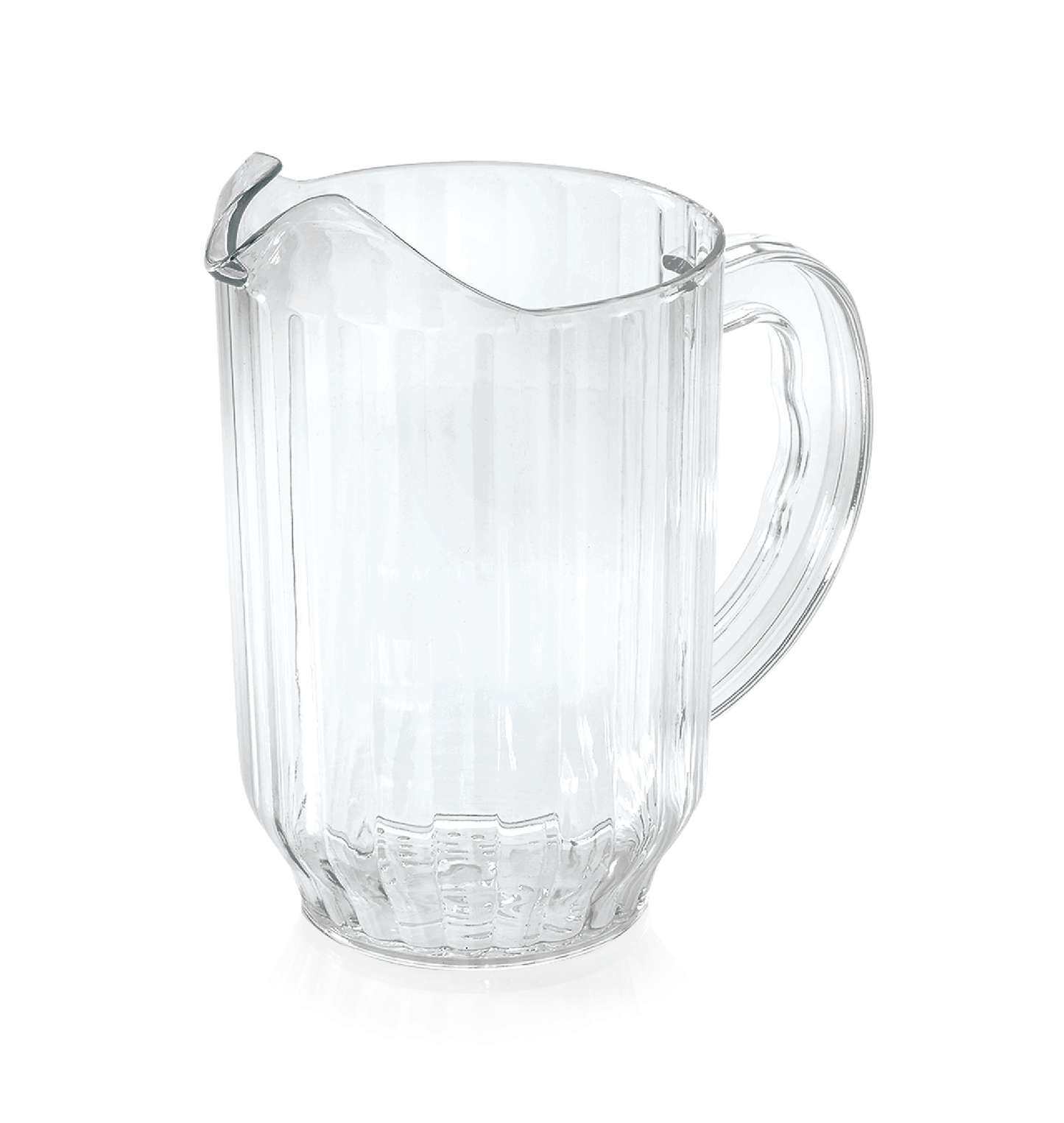 Transparenter Krug mit Henkel.