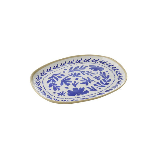 Blaue dekorative Servierplatte