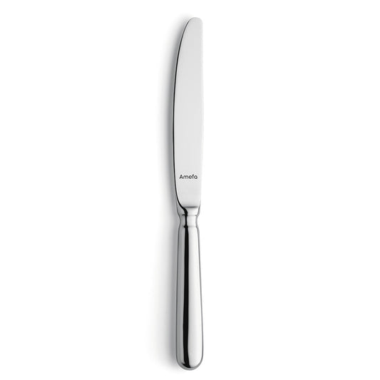 Silbernes Tafelmesser mit glattem Griff.