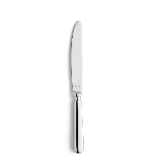 Silbernes Tafelmesser mit glattem Griff.