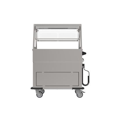 Mobiler Gastronomie-Servierwagen mit Haube.