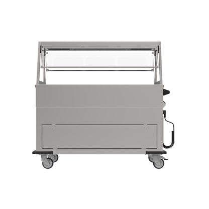 Mobiler Gastronomie-Servierwagen mit Rollen.