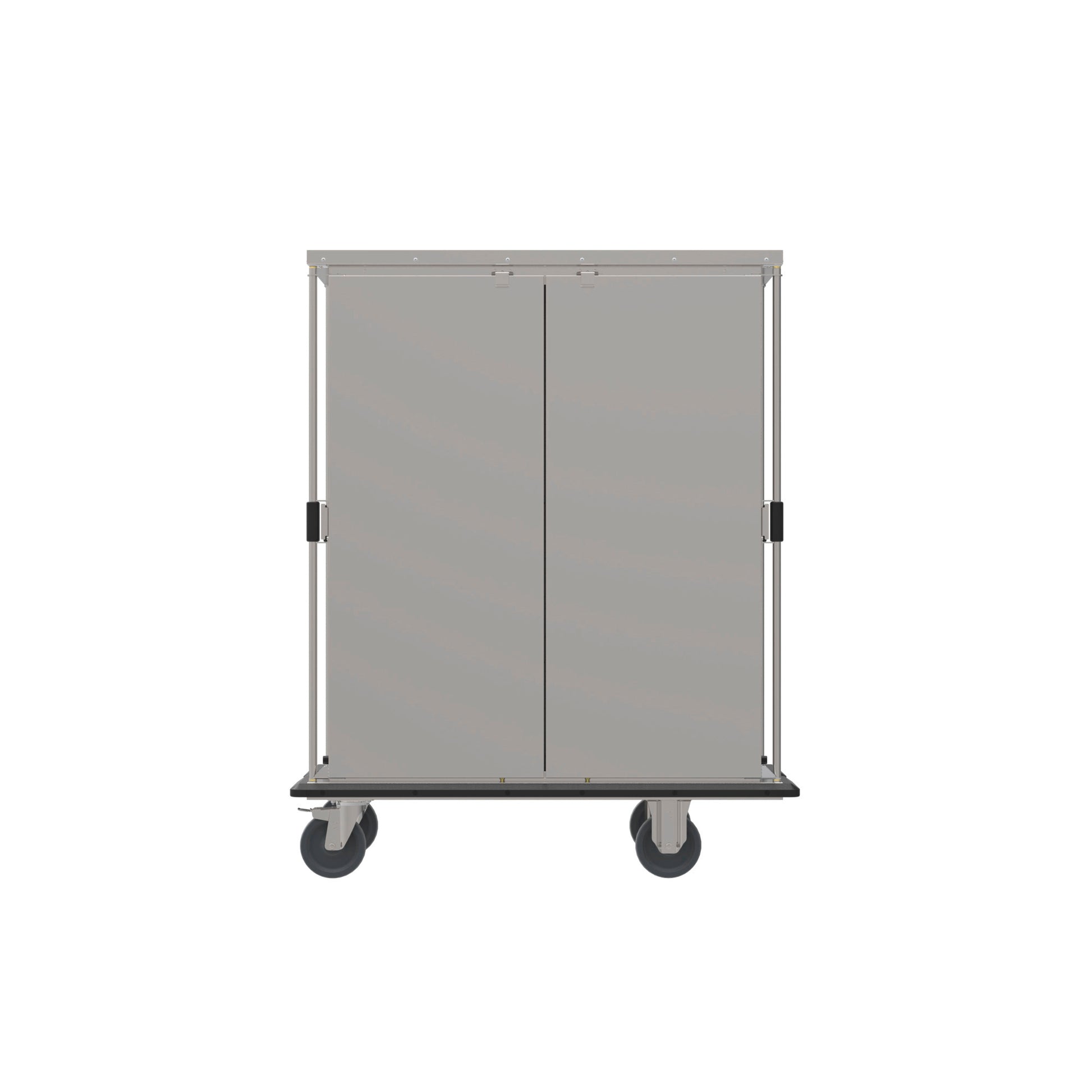 Mobiler Edelstahl-Transportwagen mit Rollen.