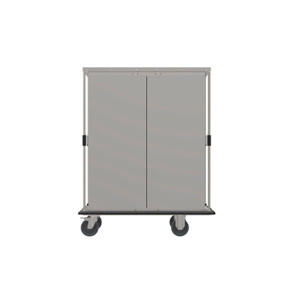 Mobiler Edelstahl-Transportwagen mit Rollen.
