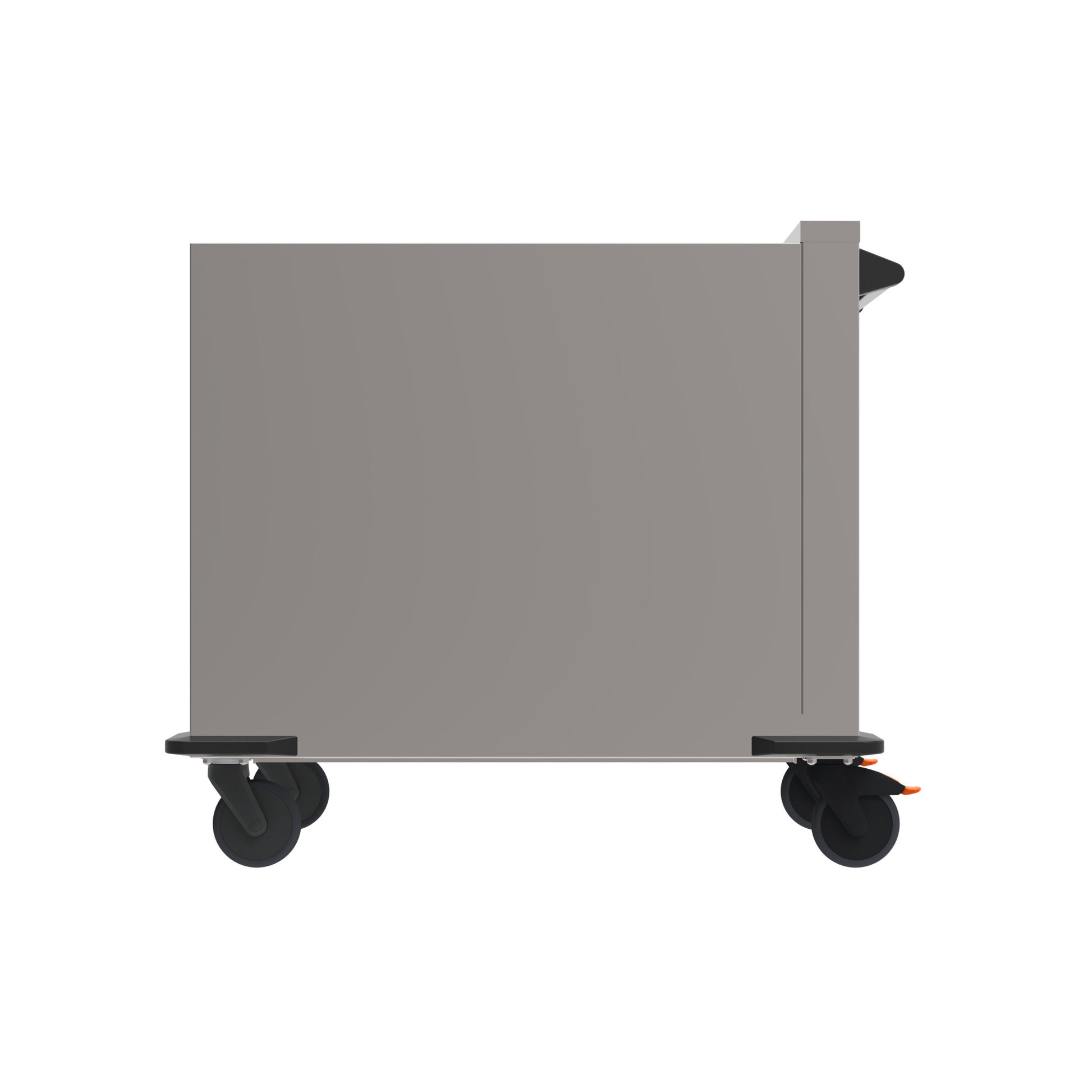 Grauer mobiler Gastronomie-Transportwagen.