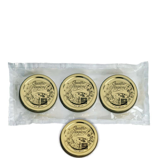 Fünf goldene Dosen in Packung