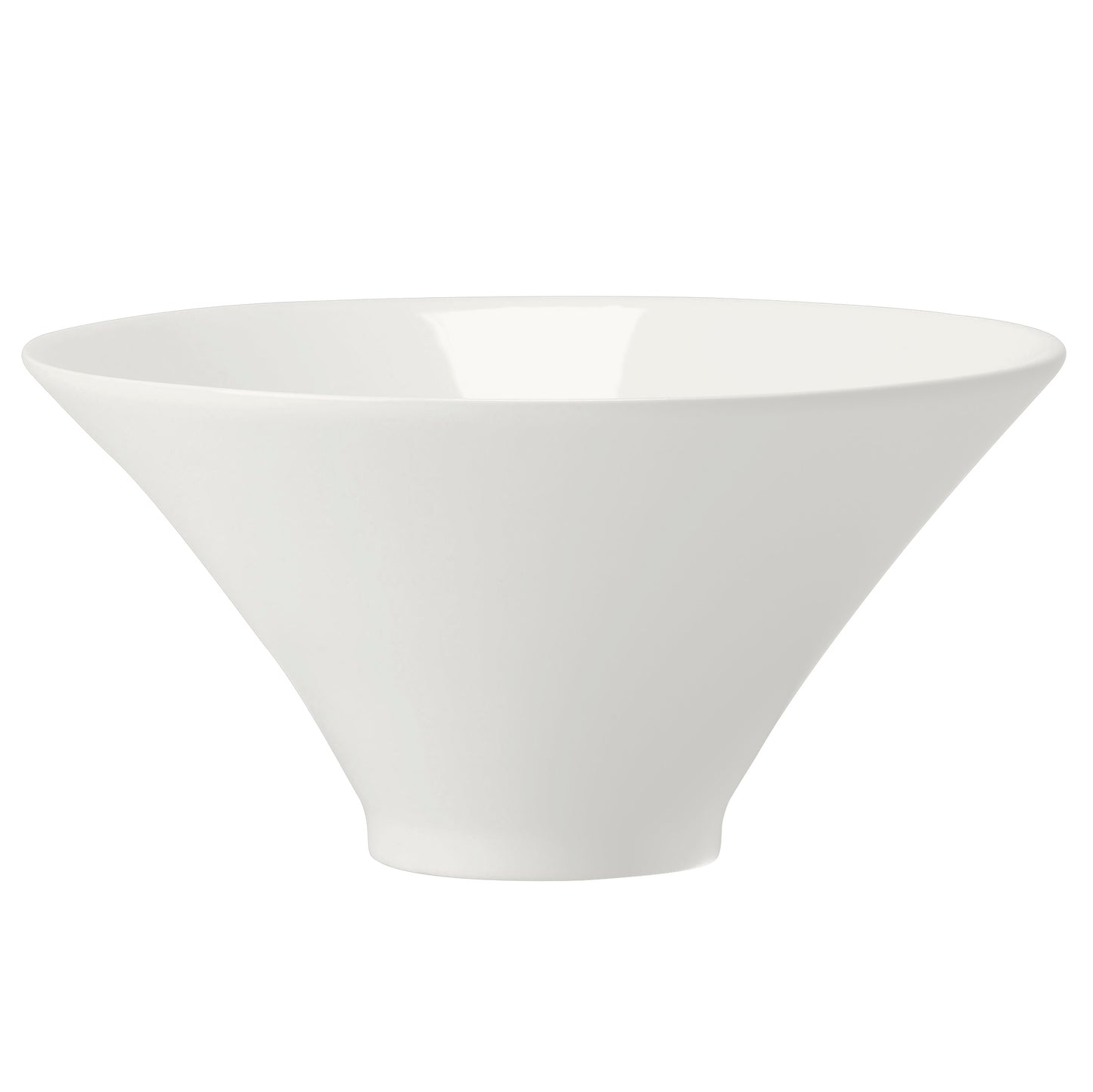 Weiße, konische Porzellanschale.