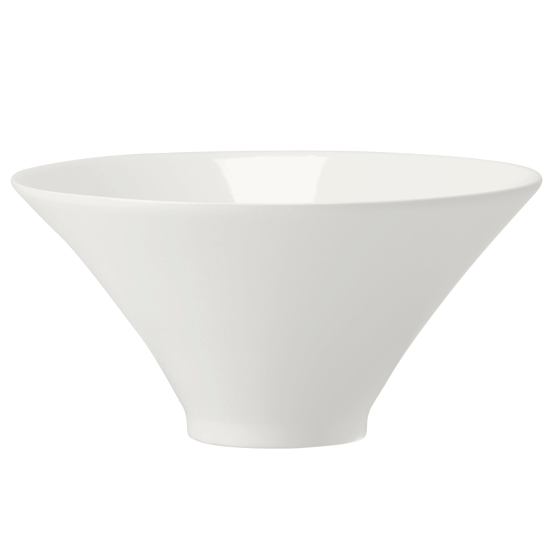 Weiße, konische Porzellanschale.