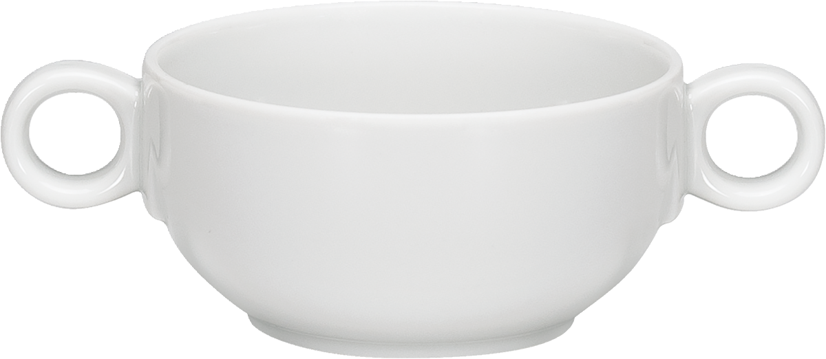Weiße Tasse mit Doppelgriffen
