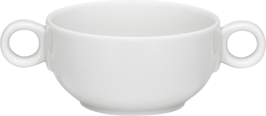 Weiße Tasse mit Doppelgriffen