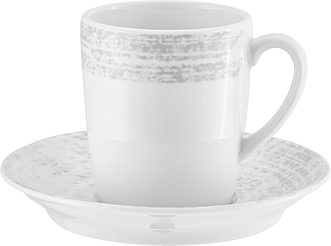 Weiße Kaffeetasse mit Untertasse