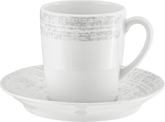Weiße Kaffeetasse auf Untertasse