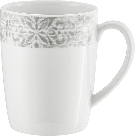 Weiße Kaffeetasse mit Muster