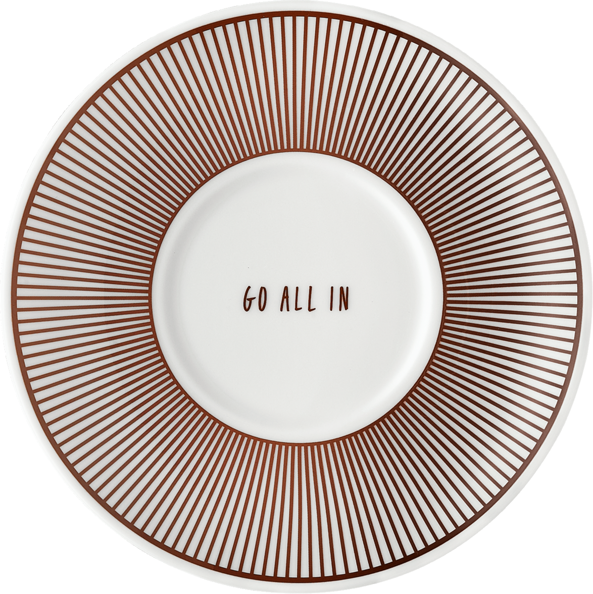Gedeckter Teller mit "Go all in"