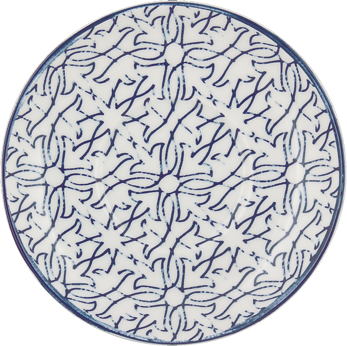 Blaue und weiße dekorative Keramikschale