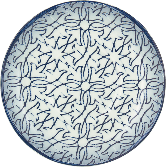 Blaue dekorative Porzellanplatte