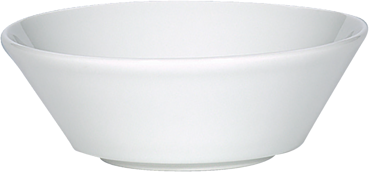 Weiße Porzellanschale, schlichtes Design.