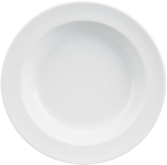 Leere weiße Teller für Gastronomie