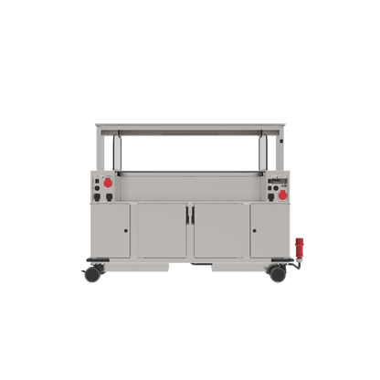 Mobiler Gastronomie-Servierwagen mit Rollen.