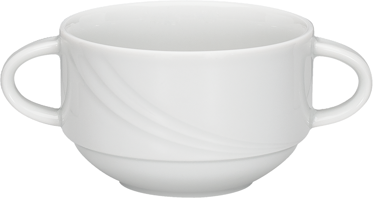 Weiße Tasse mit Doppelgriffen