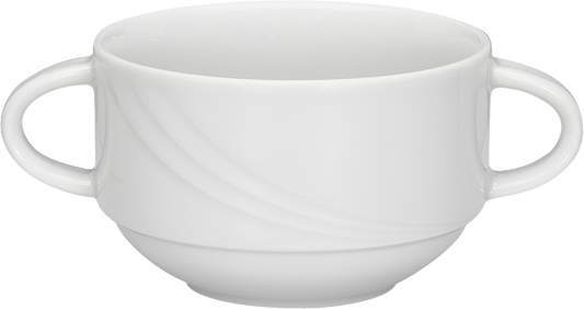 Weiße Tasse mit Doppelgriffen