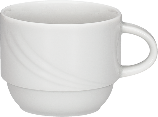 Weiße Kaffeetasse mit Untertasse