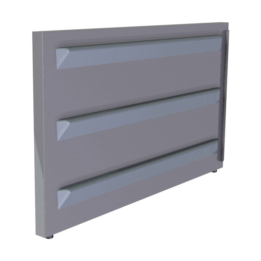 Metallische Gastronomie-Theke, grau.