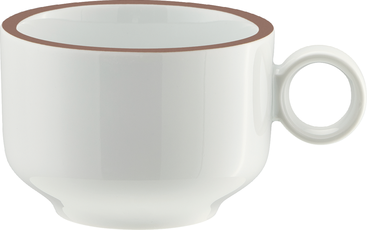 Weiße Kaffeetasse mit Rundgriff
