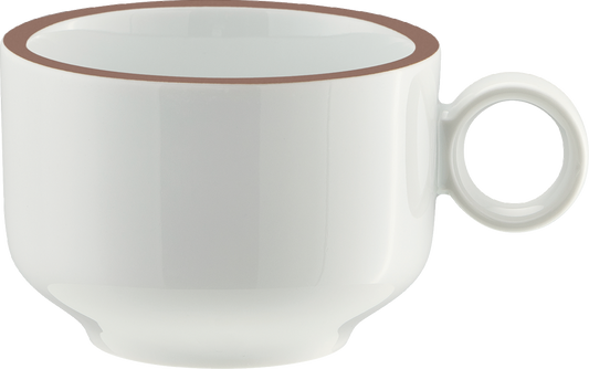 Weiße Kaffeetasse mit Rundgriff