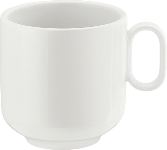Weiße Kaffeetasse für Gastronomie.