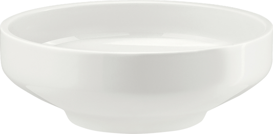 Weiße Porzellanschale, schlichtes Design.