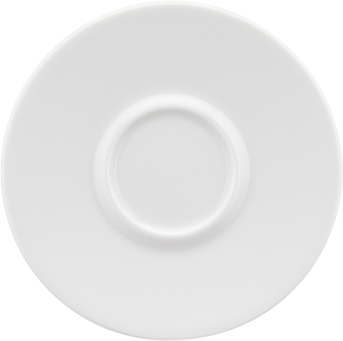 Weiße Porzellan-Tasse auf Untertasse