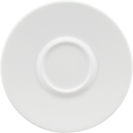 Weiße Porzellan-Tasse auf Untertasse