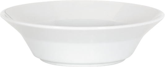 Weiße Porzellanschale, schlichtes Design.